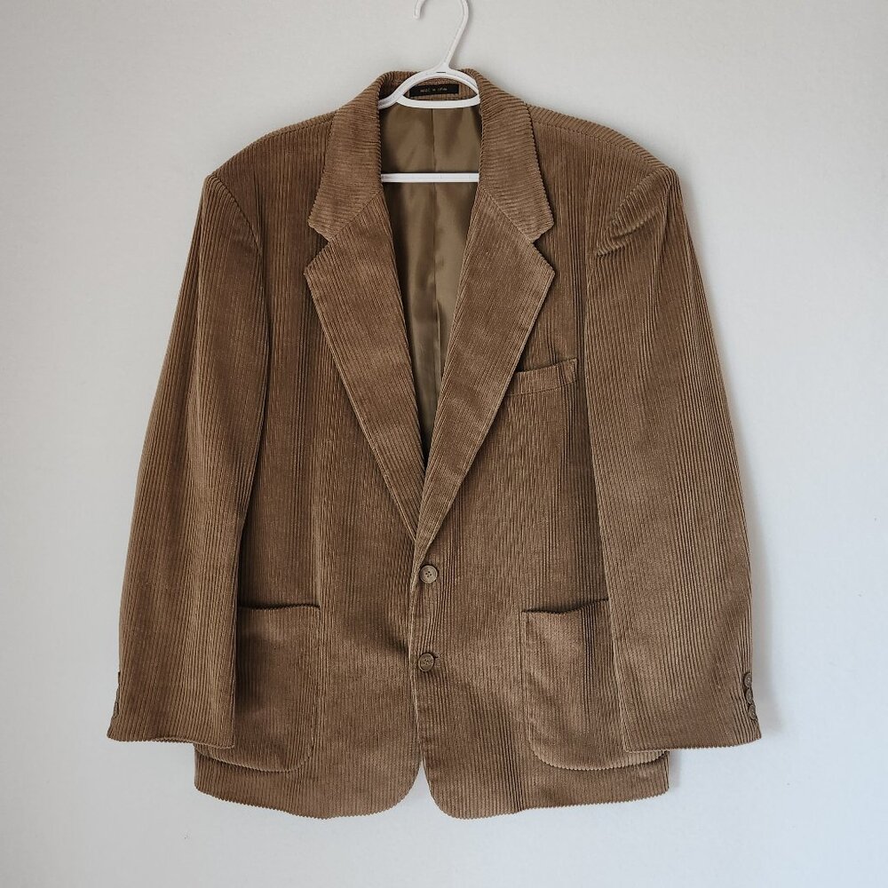 Vintage Members Only Corduroy Sport Coat Blazer Button Lined Cotton Brown